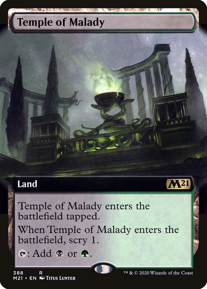 Temple of Malady (Extended Art) [Core Set 2021] | Dragon's Lair Comics and Fantasy Houston TX