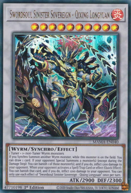 Swordsoul Sinister Sovereign - Qixing Longyuan [MAMA-EN040] Ultra Rare | Dragon's Lair Comics and Fantasy Houston TX