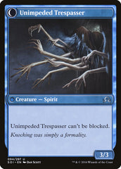Uninvited Geist // Unimpeded Trespasser [Shadows over Innistrad] | Dragon's Lair Comics and Fantasy Houston TX
