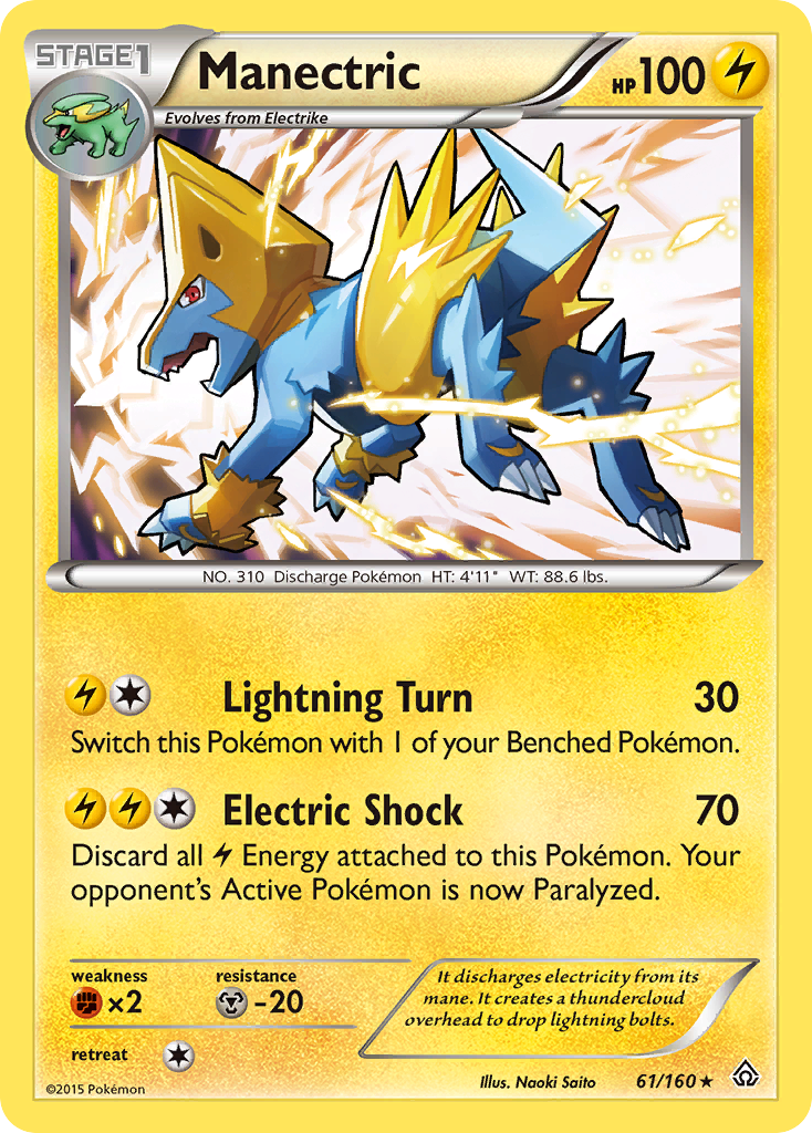 Manectric (61/160) [XY: Primal Clash] | Dragon's Lair Comics and Fantasy Houston TX