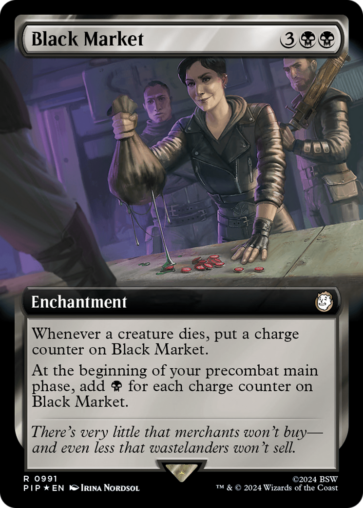Black Market (Extended Art) (Surge Foil) [Fallout] | Dragon's Lair Comics and Fantasy Houston TX