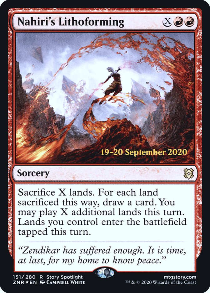 Nahiri's Lithoforming [Zendikar Rising Prerelease Promos] | Dragon's Lair Comics and Fantasy Houston TX