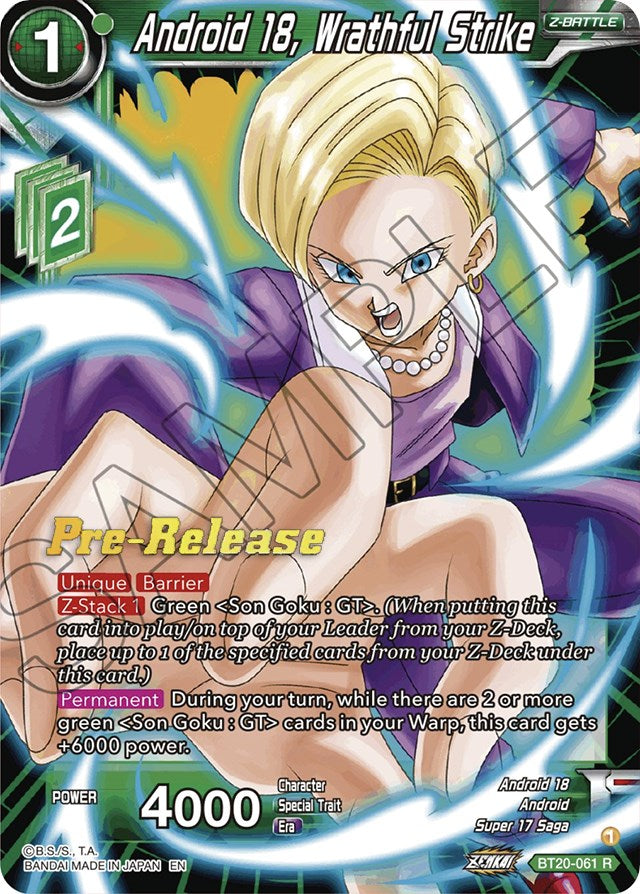 Android 18, Wrathful Strike (BT20-061) [Power Absorbed Prerelease Promos] | Dragon's Lair Comics and Fantasy Houston TX