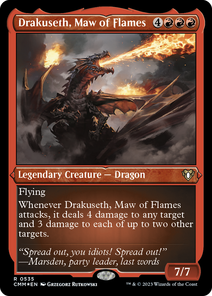 Drakuseth, Maw of Flames (Foil Etched) [Commander Masters] | Dragon's Lair Comics and Fantasy Houston TX