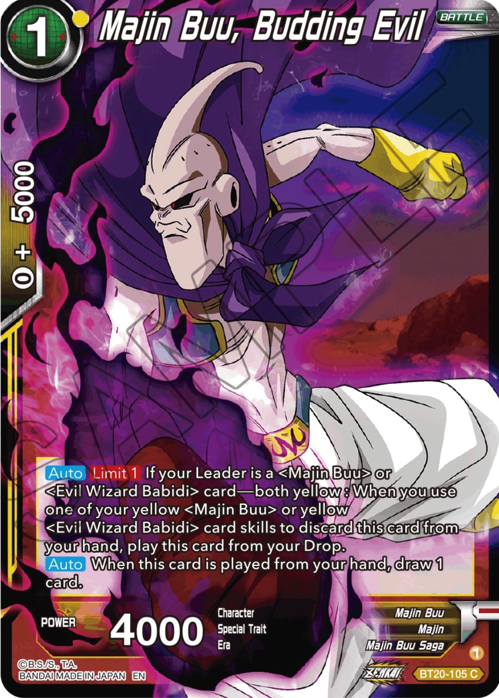 Majin Buu, Budding Evil (BT20-105) [Power Absorbed] | Dragon's Lair Comics and Fantasy Houston TX