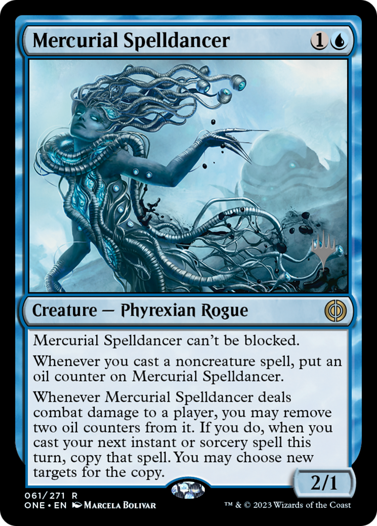 Mercurial Spelldancer (Promo Pack) [Phyrexia: All Will Be One Promos] | Dragon's Lair Comics and Fantasy Houston TX