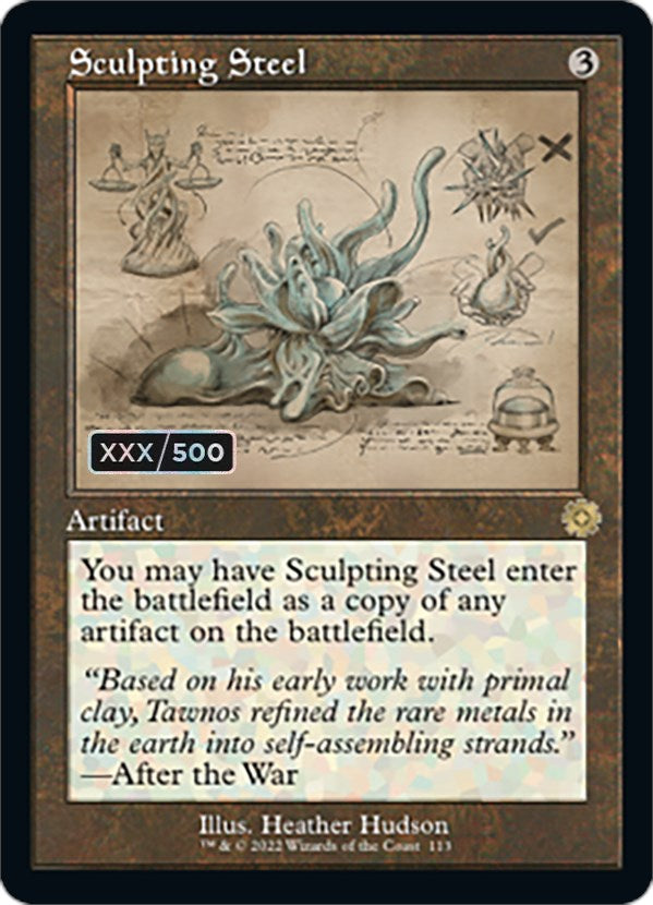 Sculpting Steel (Retro Schematic) (Serialized) [The Brothers' War Retro Artifacts] | Dragon's Lair Comics and Fantasy Houston TX