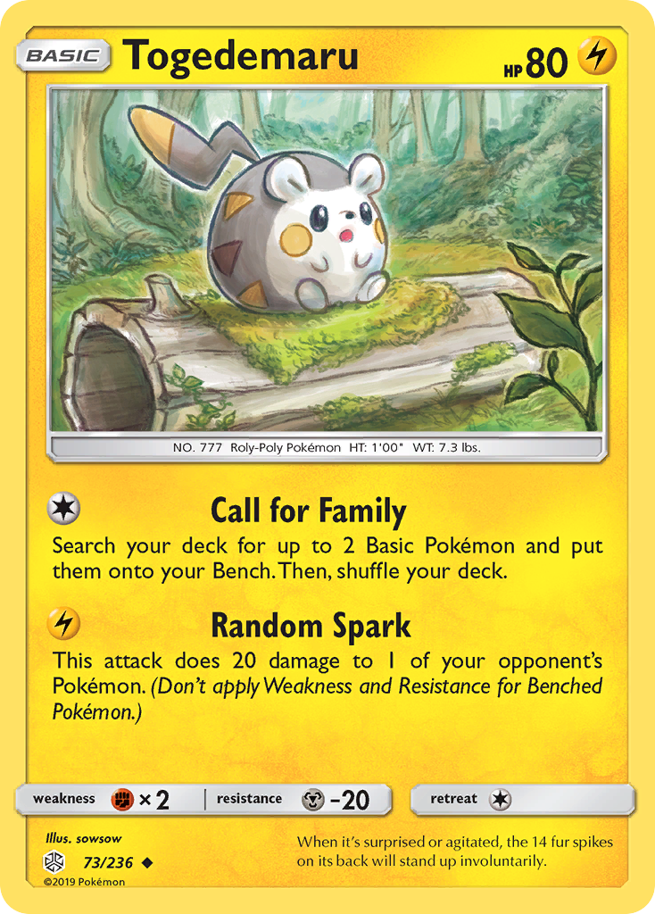 Togedemaru (73/236) [Sun & Moon: Cosmic Eclipse] | Dragon's Lair Comics and Fantasy Houston TX