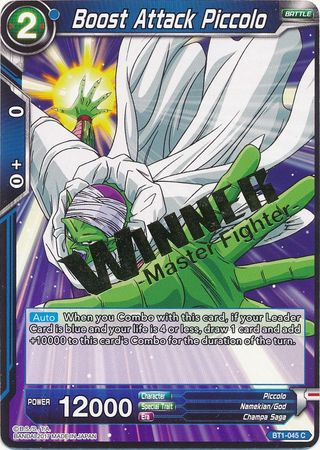 Boost Attack Piccolo (Winner Stamped) (BT1-045) [Tournament Promotion Cards] | Dragon's Lair Comics and Fantasy Houston TX