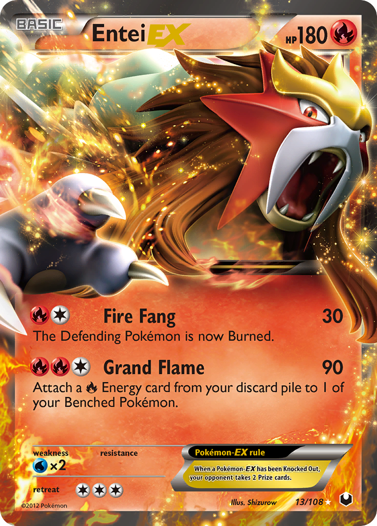 Entei EX (13/108) [Black & White: Dark Explorers] | Dragon's Lair Comics and Fantasy Houston TX