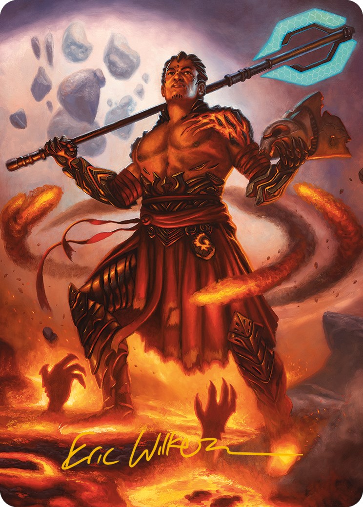 Koth, Fire of Resistance Art Card (Gold-Stamped Signature) [Phyrexia: All Will Be One Art Series] | Dragon's Lair Comics and Fantasy Houston TX