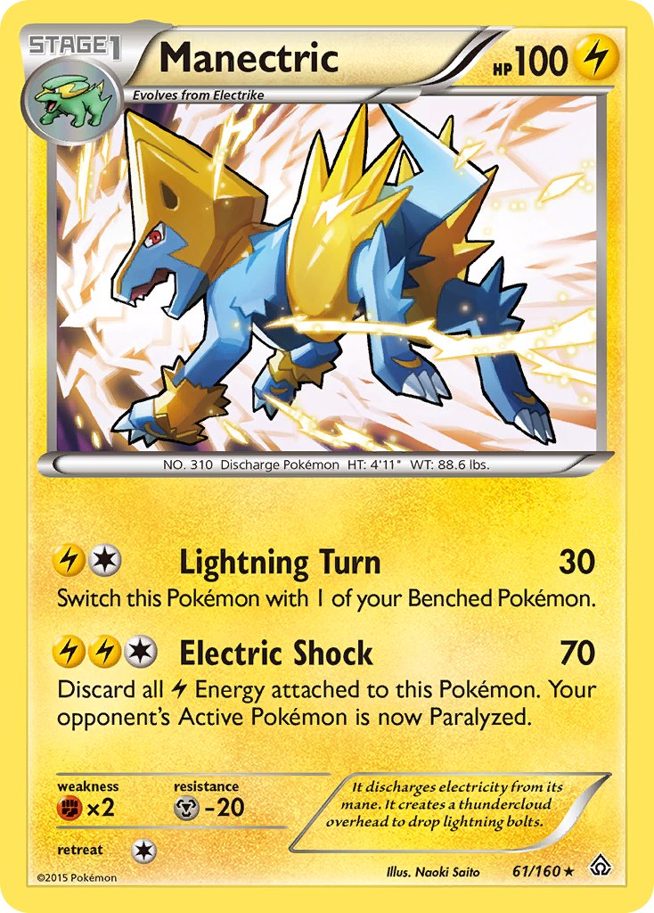 Manectric (61/160) (Theme Deck Exclusive) [XY: Primal Clash] | Dragon's Lair Comics and Fantasy Houston TX