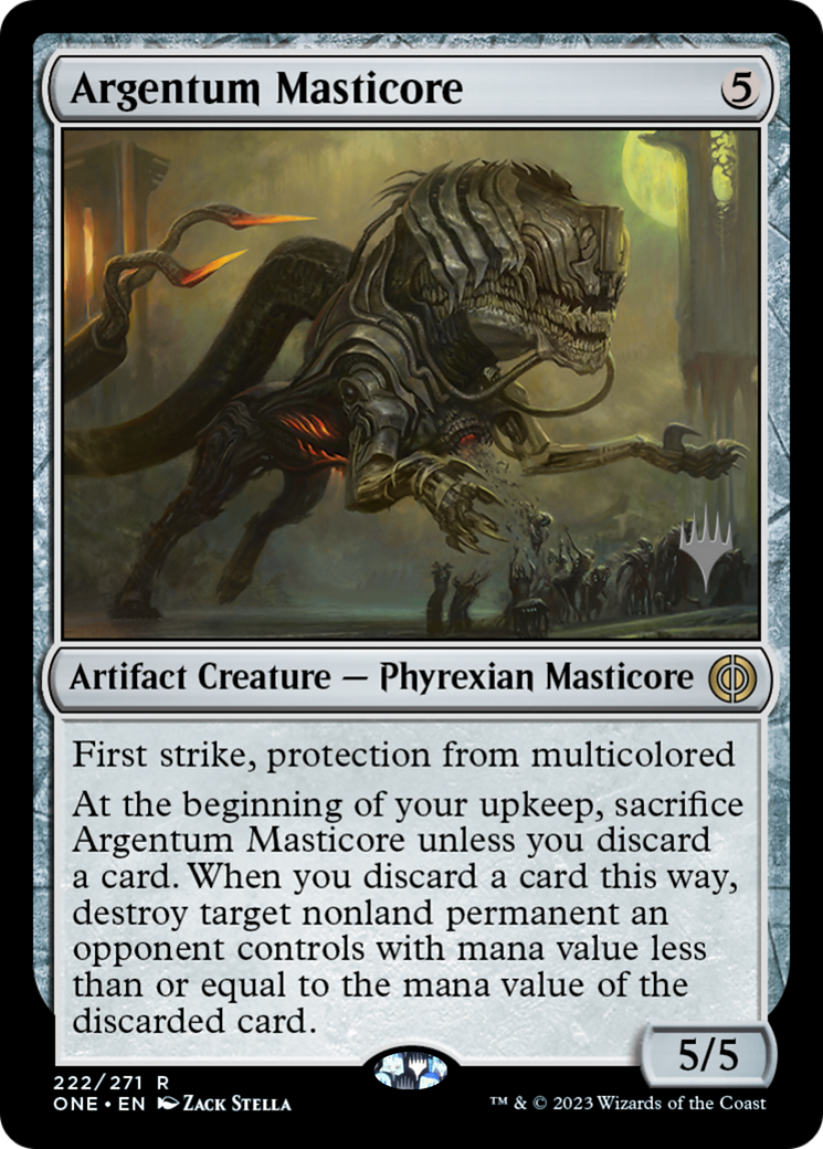Argentum Masticore (Promo Pack) [Phyrexia: All Will Be One Promos] | Dragon's Lair Comics and Fantasy Houston TX