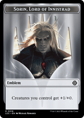 Emblem - Sorin, Lord of Innistrad // Vampire (0004) Double-Sided Token [The Lost Caverns of Ixalan Commander Tokens] | Dragon's Lair Comics and Fantasy Houston TX