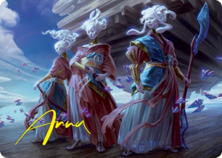 Guardians of Oboro Art Card (Gold-Stamped Signature) [Kamigawa: Neon Dynasty Art Series] | Dragon's Lair Comics and Fantasy Houston TX