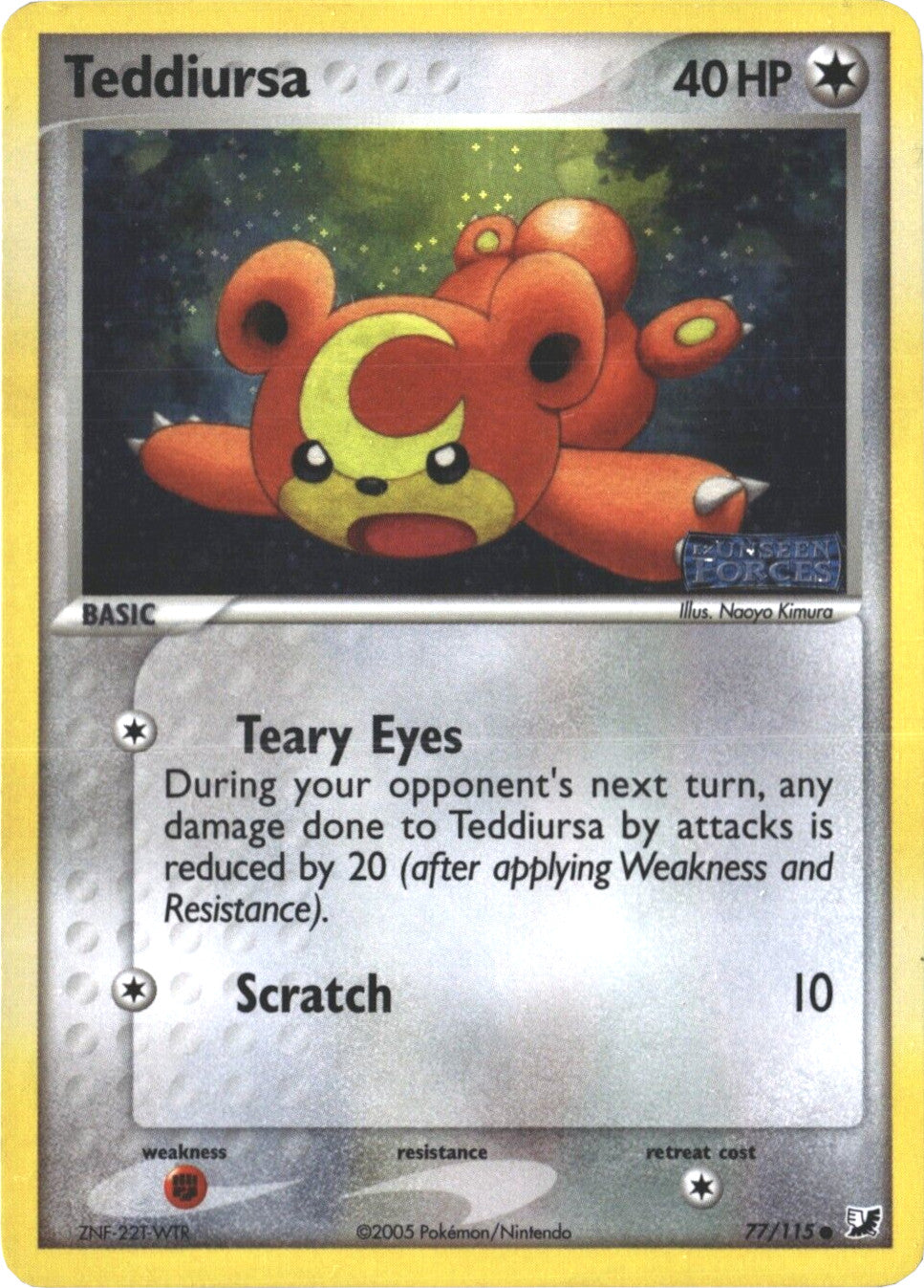 Teddiursa (77/115) (Stamped) [EX: Unseen Forces] | Dragon's Lair Comics and Fantasy Houston TX
