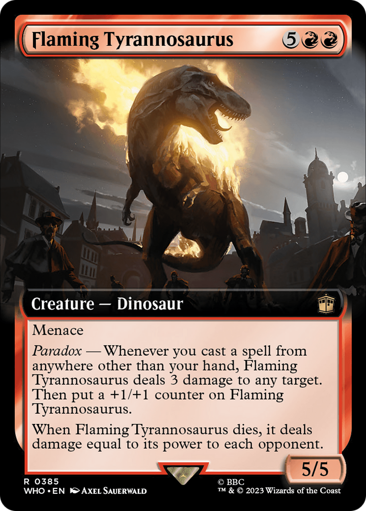 Flaming Tyrannosaurus (Extended Art) [Doctor Who] | Dragon's Lair Comics and Fantasy Houston TX