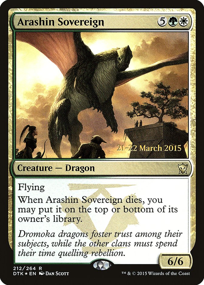Arashin Sovereign [Dragons of Tarkir Prerelease Promos] | Dragon's Lair Comics and Fantasy Houston TX