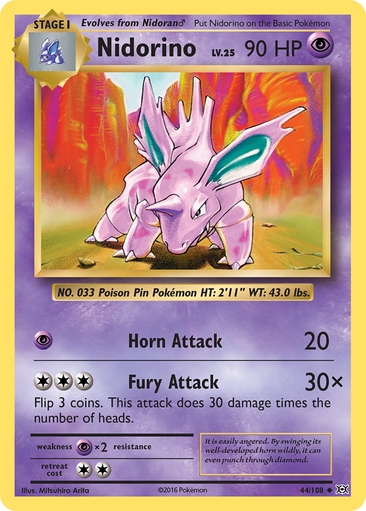 Nidorino (44/108) [XY: Evolutions] | Dragon's Lair Comics and Fantasy Houston TX