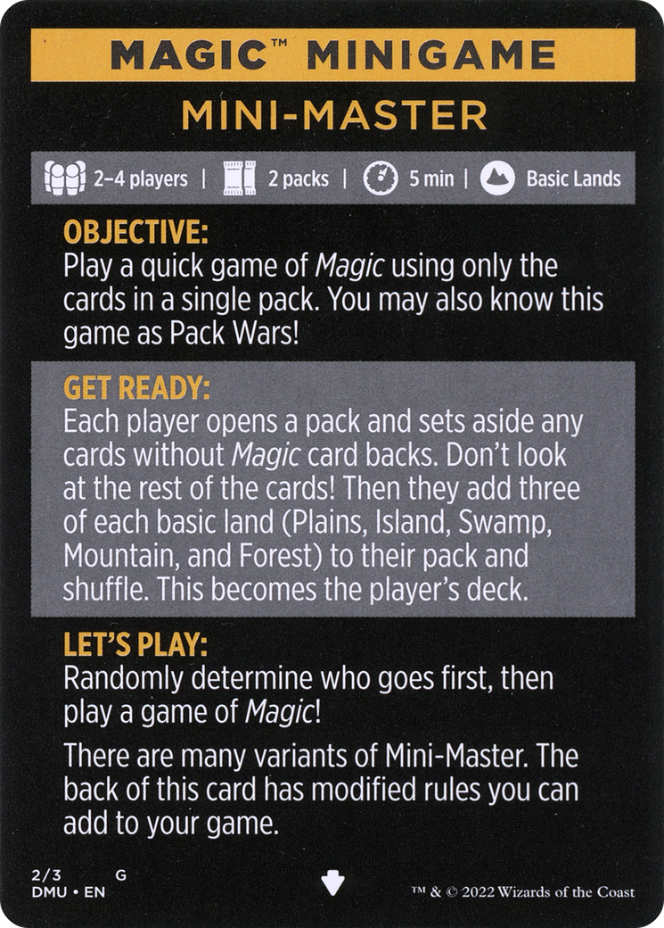 Mini-Master (Magic Minigame) [Commander Legends: Battle for Baldur's Gate Minigame] | Dragon's Lair Comics and Fantasy Houston TX