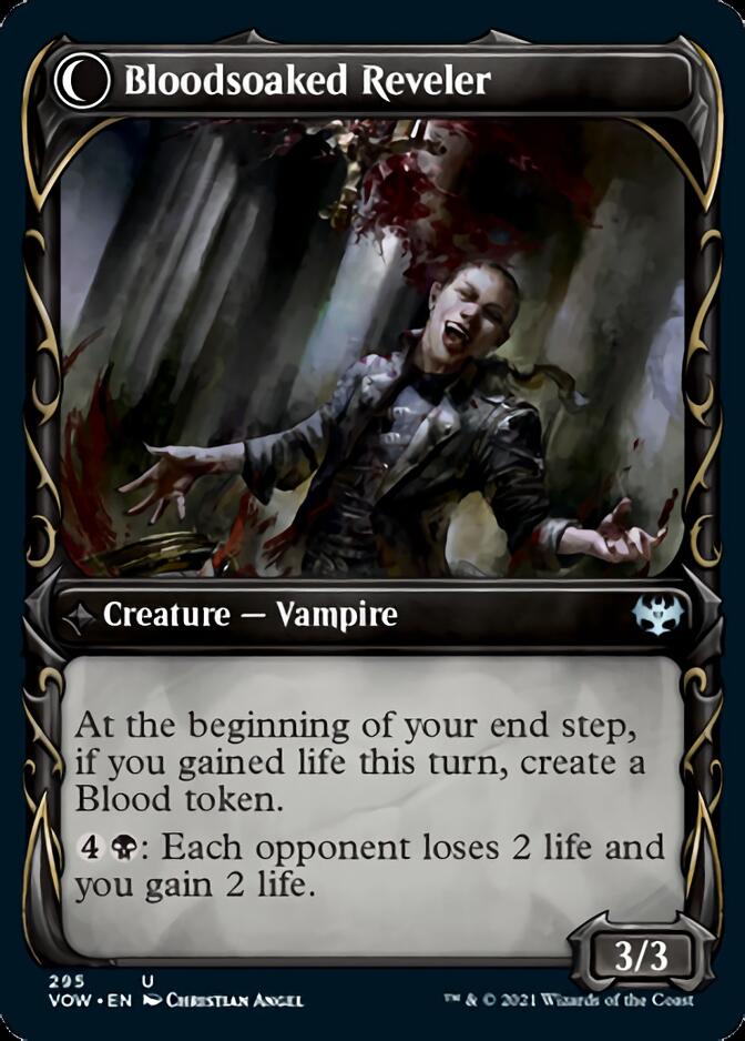 Restless Bloodseeker // Bloodsoaked Reveler (Showcase Fang Frame) [Innistrad: Crimson Vow] | Dragon's Lair Comics and Fantasy Houston TX