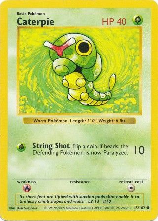 Caterpie (45/102) [Base Set Shadowless Unlimited] | Dragon's Lair Comics and Fantasy Houston TX