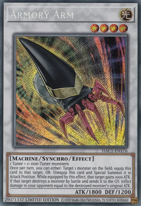 Armory Arm [HAC1-EN176] Secret Rare | Dragon's Lair Comics and Fantasy Houston TX