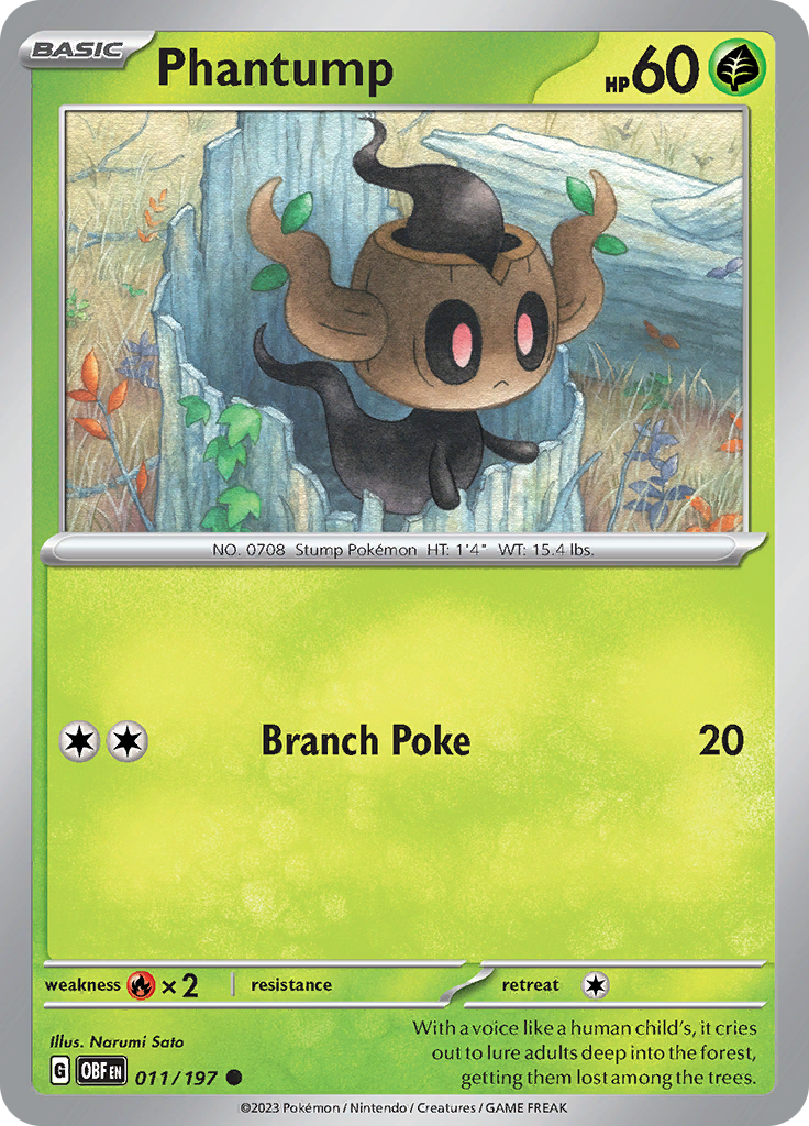 Phantump (011/197) [Scarlet & Violet: Obsidian Flames] | Dragon's Lair Comics and Fantasy Houston TX