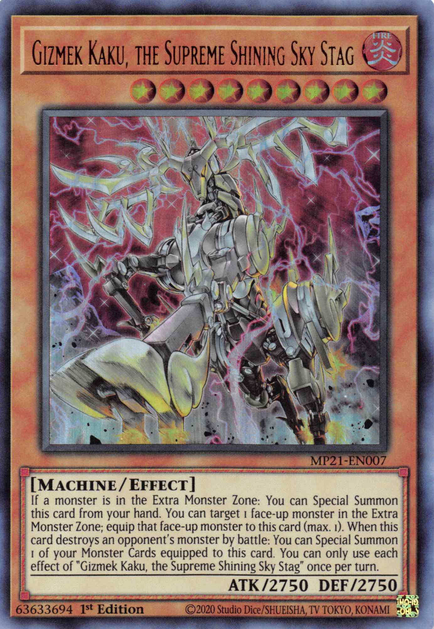Gizmek Kaku, the Supreme Shining Sky Stag [MP21-EN007] Ultra Rare | Dragon's Lair Comics and Fantasy Houston TX