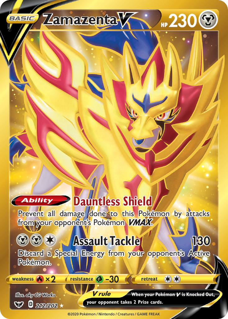 Zamazenta V (212/202) [Sword & Shield: Base Set] | Dragon's Lair Comics and Fantasy Houston TX