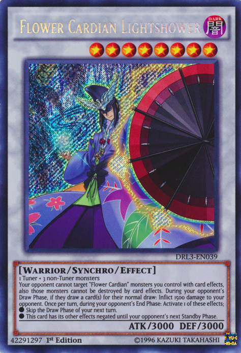 Flower Cardian Lightshower [DRL3-EN039] Secret Rare | Dragon's Lair Comics and Fantasy Houston TX