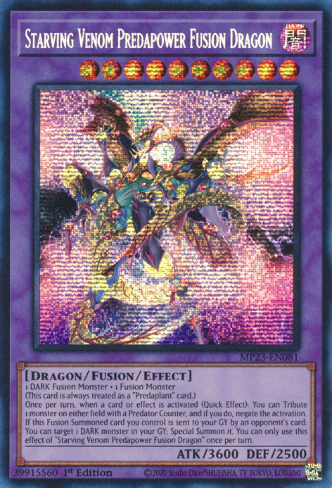 Starving Venom Predapower Fusion Dragon [MP23-EN081] Prismatic Secret Rare | Dragon's Lair Comics and Fantasy Houston TX