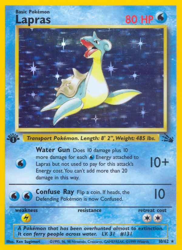 Lapras (10/62) [Fossil 1st Edition] | Dragon's Lair Comics and Fantasy Houston TX