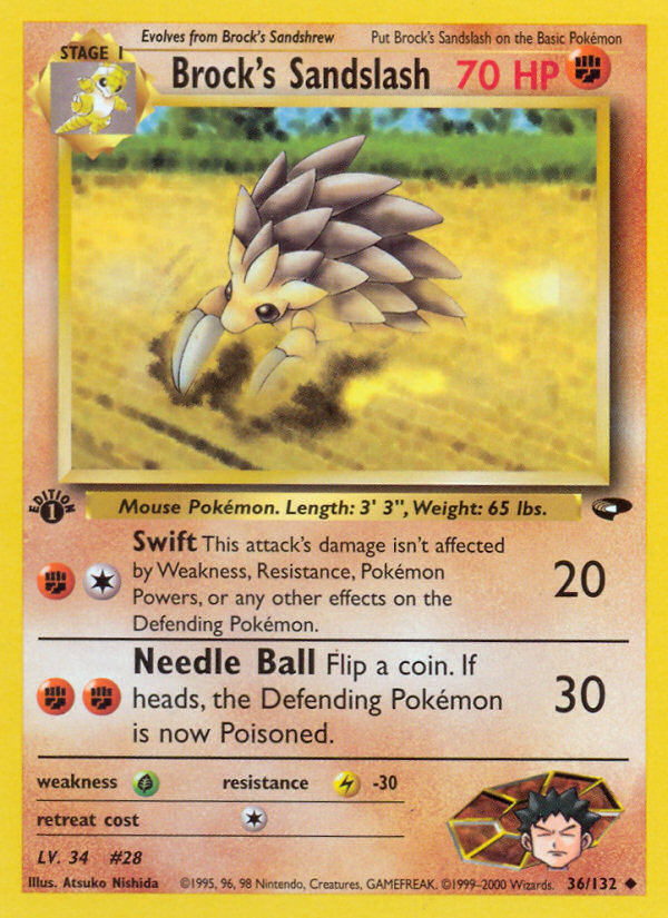 Brock's Sandslash (36/132) [Gym Challenge 1st Edition] | Dragon's Lair Comics and Fantasy Houston TX