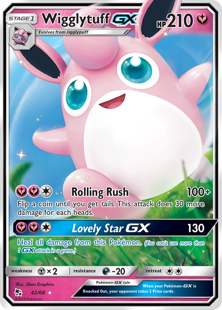 Wigglytuff GX (42/68) [Sun & Moon: Hidden Fates] | Dragon's Lair Comics and Fantasy Houston TX