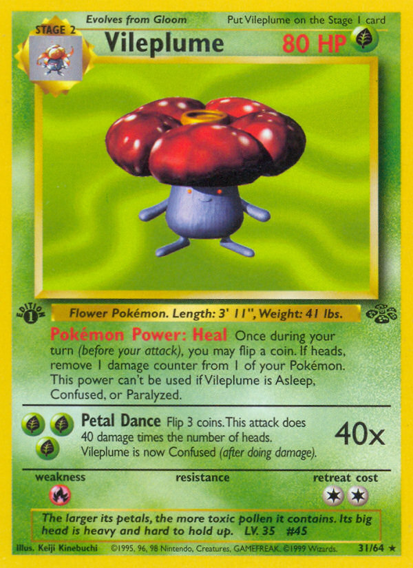 Vileplume (31/64) [Jungle 1st Edition] | Dragon's Lair Comics and Fantasy Houston TX
