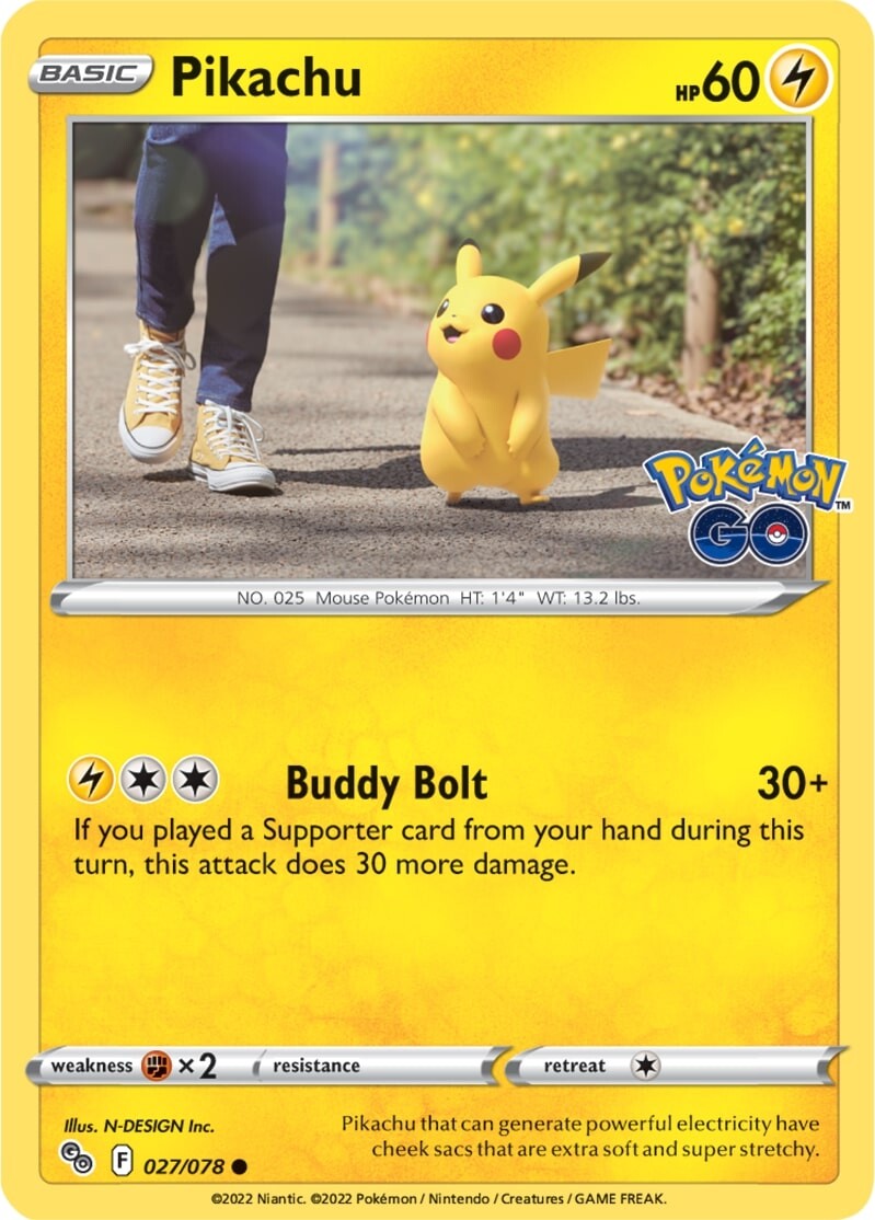 Pikachu (027/078) [Pokémon GO] | Dragon's Lair Comics and Fantasy Houston TX