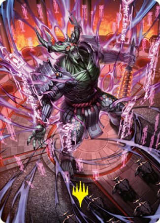 Hidetsugu, Devouring Chaos Art Card (Gold-Stamped Signature) [Kamigawa: Neon Dynasty Art Series] | Dragon's Lair Comics and Fantasy Houston TX