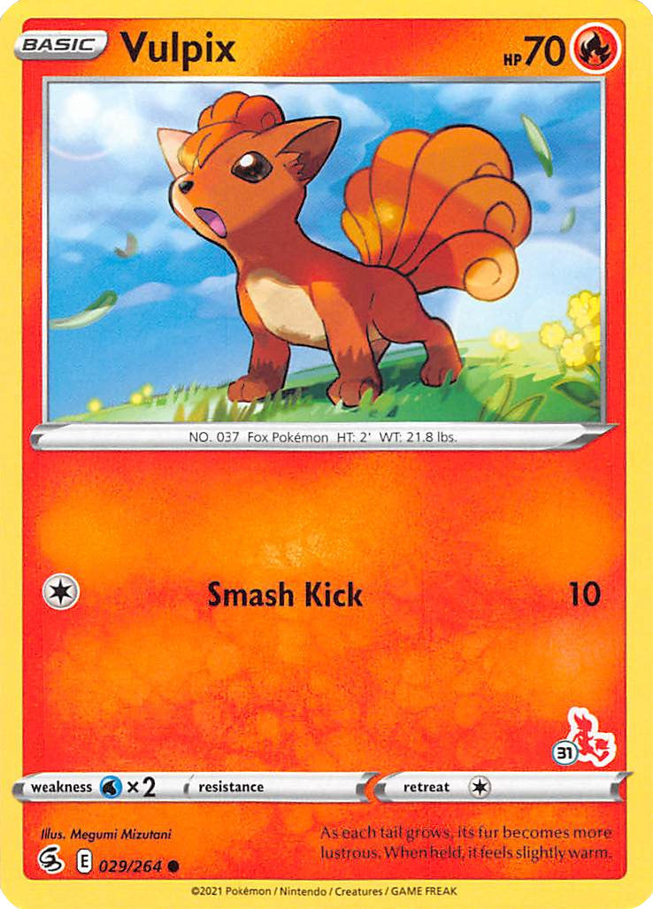 Vulpix (029/264) (Cinderace Stamp #31) [Battle Academy 2022] | Dragon's Lair Comics and Fantasy Houston TX