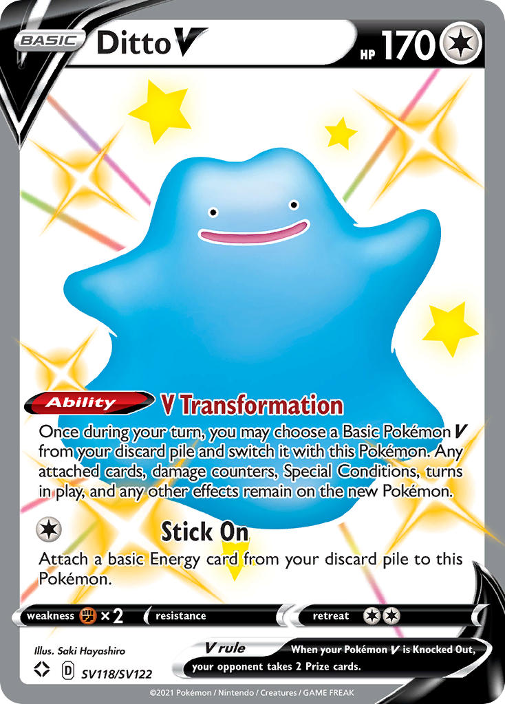 Ditto V (SV118/SV122) [Sword & Shield: Shining Fates] | Dragon's Lair Comics and Fantasy Houston TX