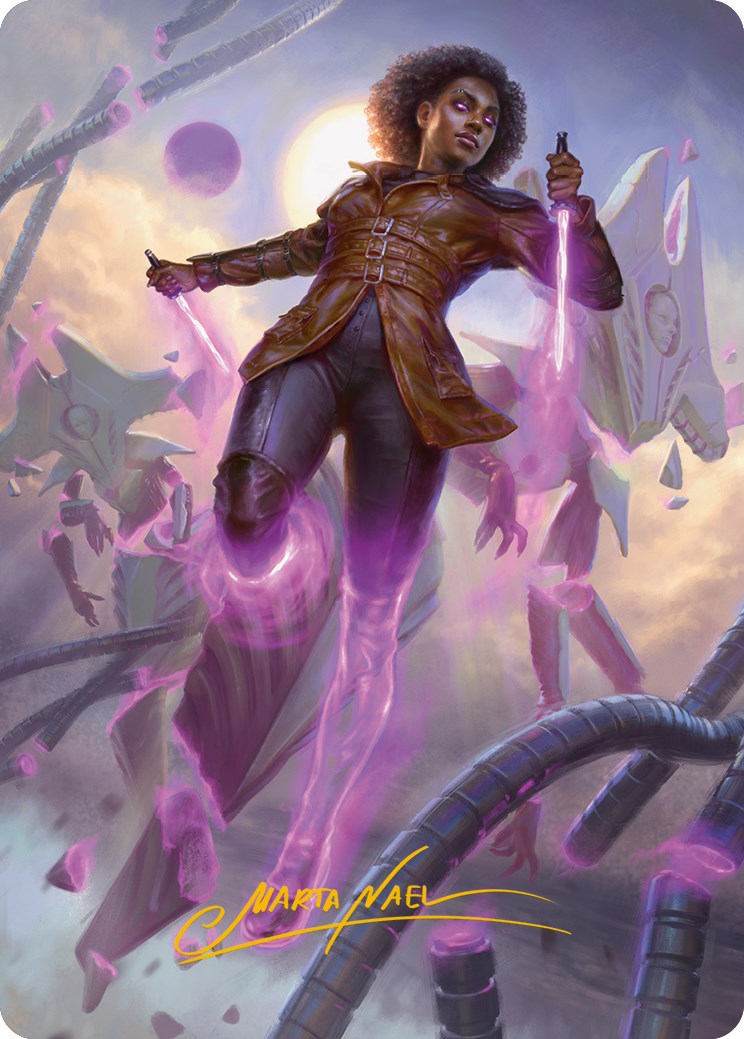 Kaya, Intangible Slayer Art Card (Gold-Stamped Signature) [Phyrexia: All Will Be One Art Series] | Dragon's Lair Comics and Fantasy Houston TX