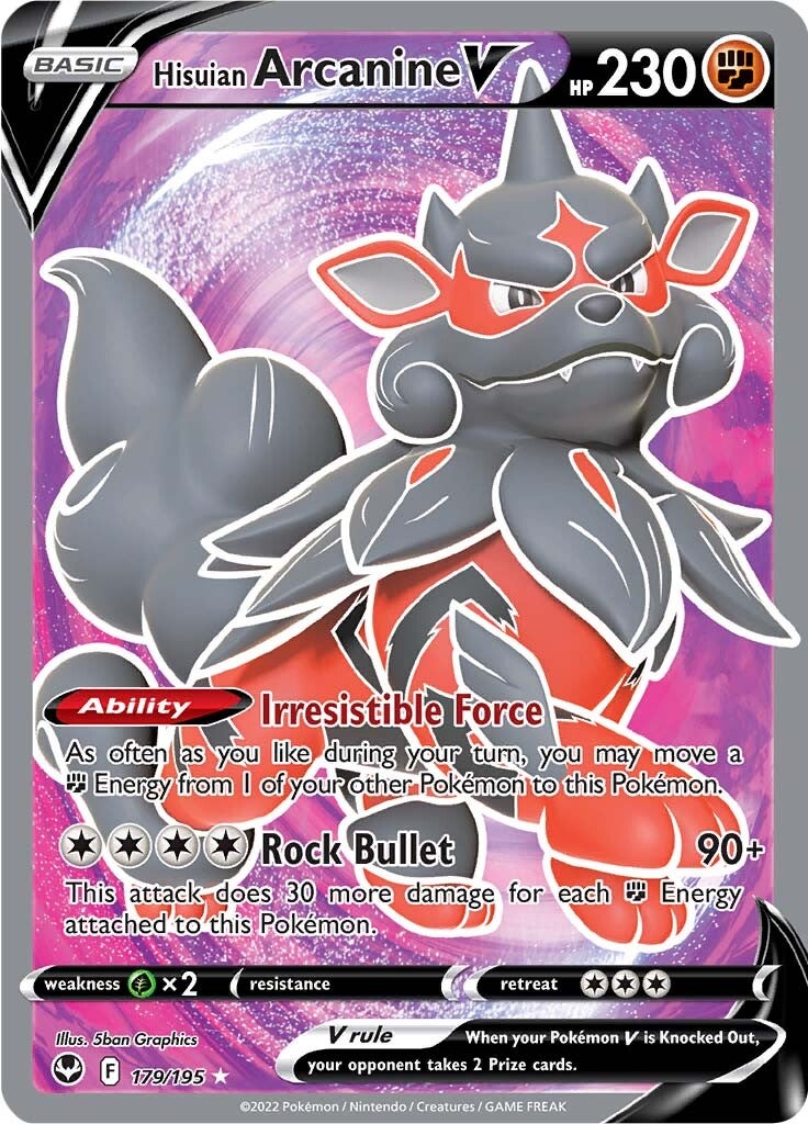Hisuian Arcanine V (179/195) [Sword & Shield: Silver Tempest] | Dragon's Lair Comics and Fantasy Houston TX