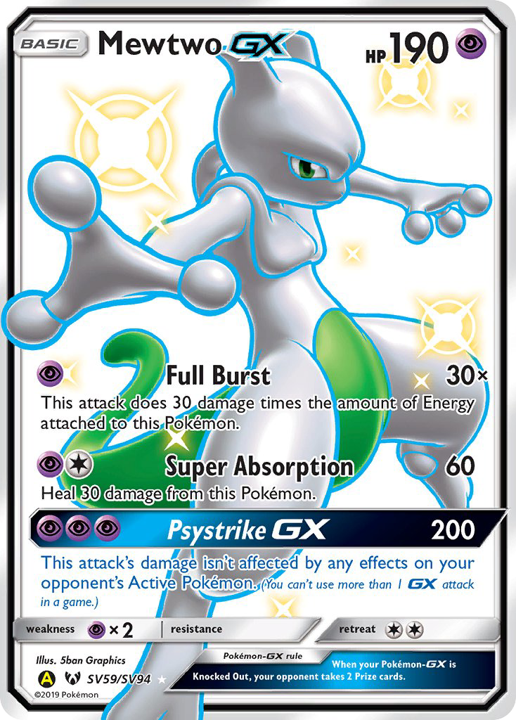 Mewtwo GX (SV59/SV94) [Sun & Moon: Hidden Fates - Shiny Vault] | Dragon's Lair Comics and Fantasy Houston TX