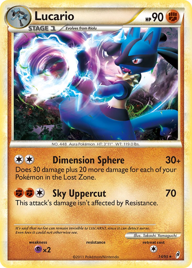 Lucario (14/95) (Theme Deck Exclusive) [HeartGold & SoulSilver: Call of Legends] | Dragon's Lair Comics and Fantasy Houston TX