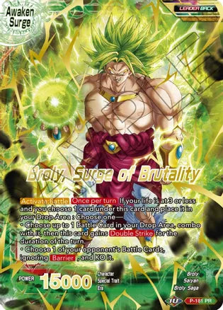 Broly // Broly, Surge of Brutality (Gold Stamped) (P-181) [Mythic Booster] | Dragon's Lair Comics and Fantasy Houston TX