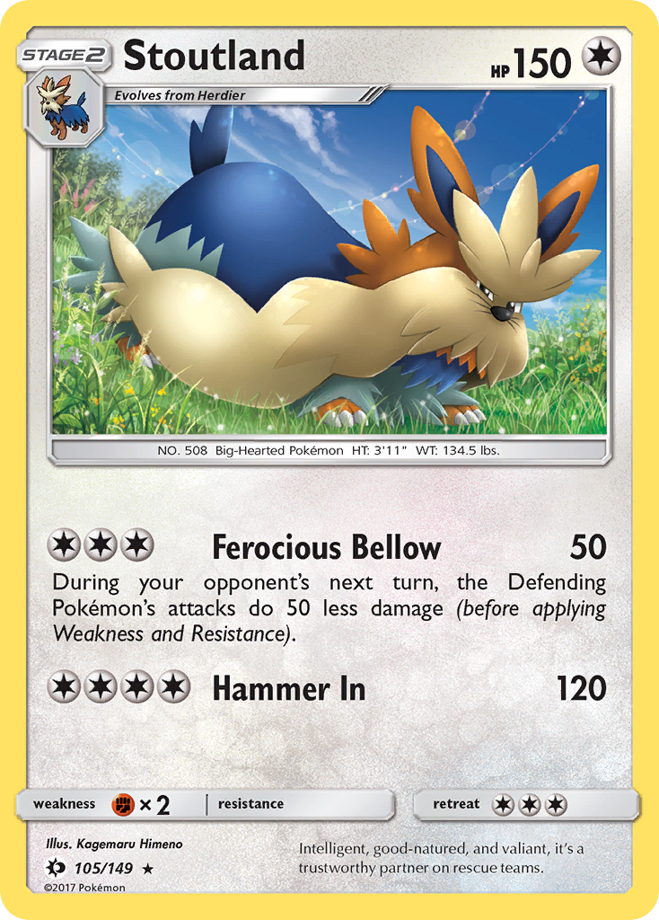 Stoutland (105/149) [Sun & Moon: Base Set] | Dragon's Lair Comics and Fantasy Houston TX