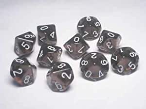 Chessex Translucent Smoke With White D10 Set | Dragon's Lair Comics and Fantasy Houston TX