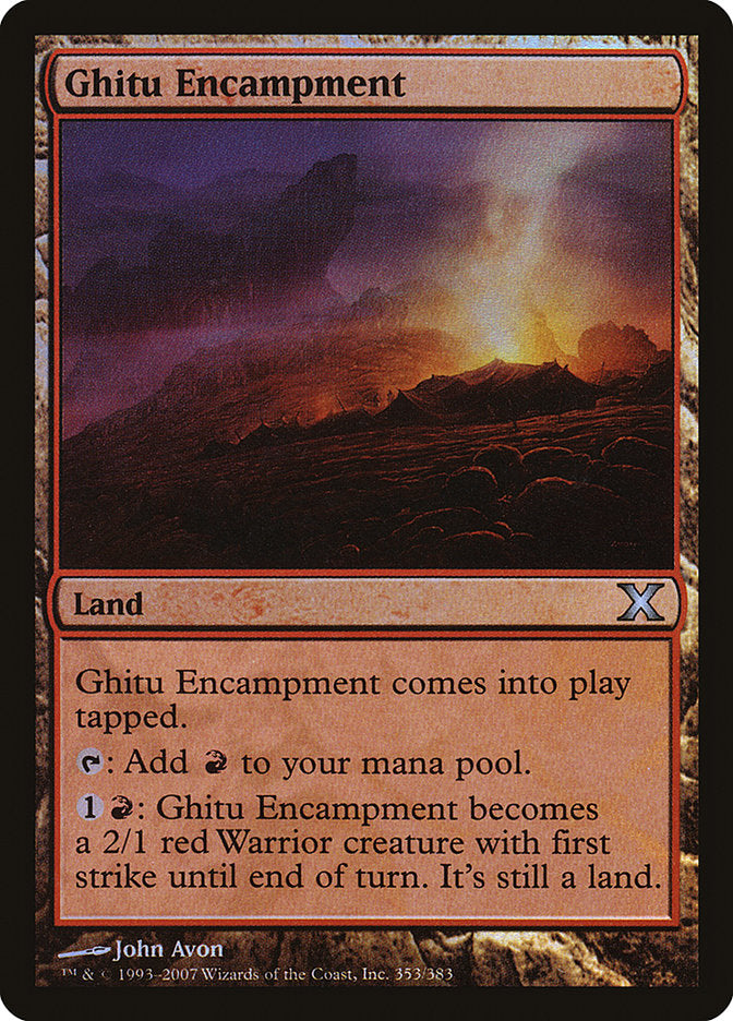 Ghitu Encampment (Premium Foil) [Tenth Edition] | Dragon's Lair Comics and Fantasy Houston TX