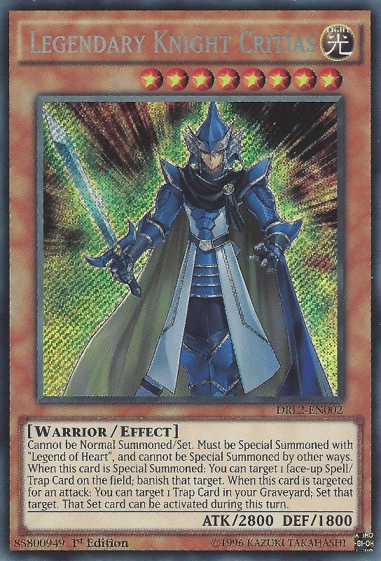 Legendary Knight Critias [DRL2-EN002] Secret Rare | Dragon's Lair Comics and Fantasy Houston TX