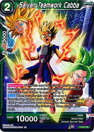 Saiyan Teamwork Cabba (Alternate Art) (P-041) [Special Anniversary Set] | Dragon's Lair Comics and Fantasy Houston TX